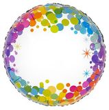 Oaktree 18inch Colourful Confetti No Message Metallic - Foil Balloons